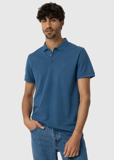 Blue men's polo shirt