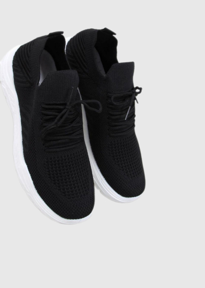 Austin melnas tekstila botas ar šņorēm