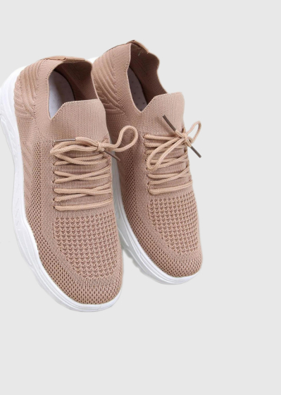 Ashish beige lace up textile sneakers