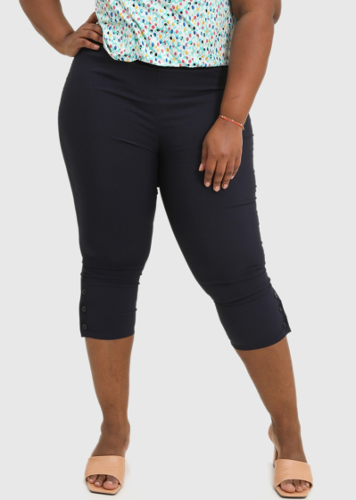 Arika Plus Size dark blue cropped pants