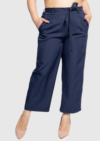 Asia Plus Size dark blue pants with pockets