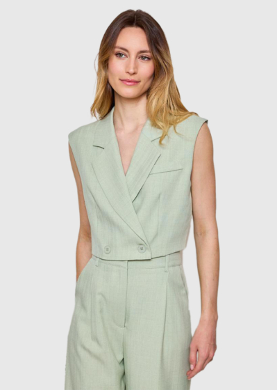 Avesta light green women's vest with buttons