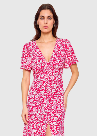 Avianna pink long printed dress