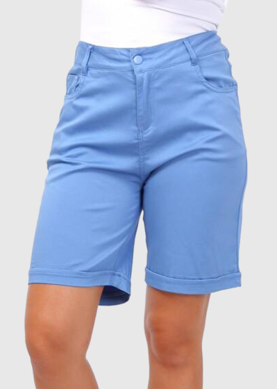 Atashi Plus Size blue high-rise shorts