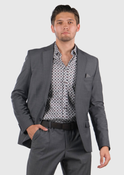 Binali Slim Fit dark grey woolen men's suit