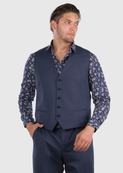 Bedirhan blue classic vest