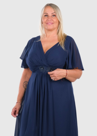 Azana Plus Size dark blue short evening dress