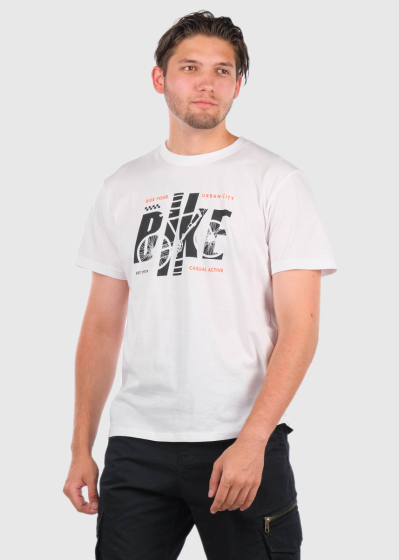 Aries balts t-krekls ar uzrakstiem 