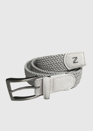 Giulio grey men's braided belt