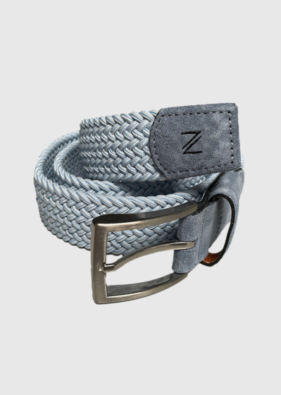 Giulio light blue men's braided belt
