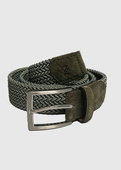 Giulio khaki men's braided belt