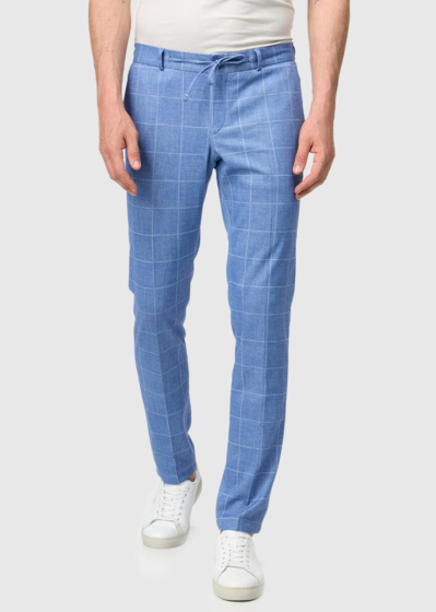 Justino blue checkered men's trousers