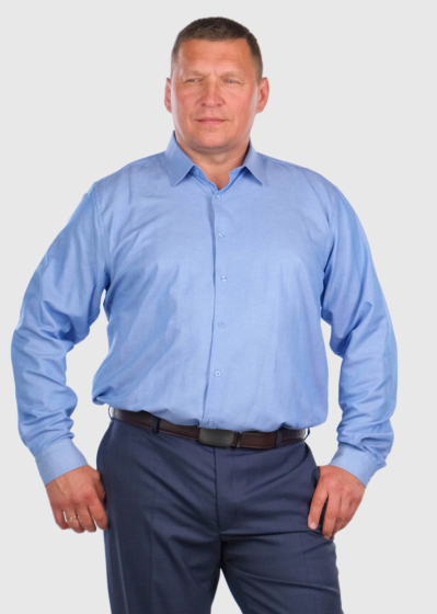 Regular Fit Lielo Izmēru zils vīriešu krekls 