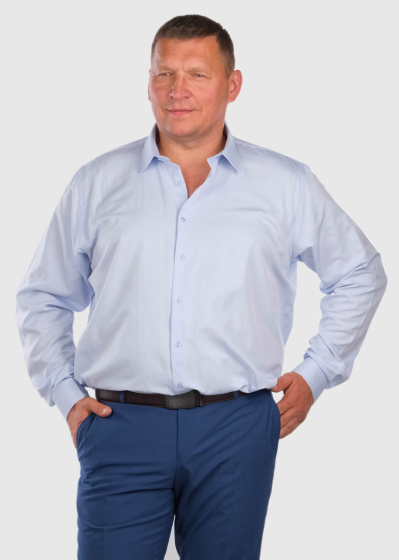 Regular Fit голубая мужская рубашка Большого размера