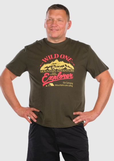 Arren Plus Size dark green men's t-shirt