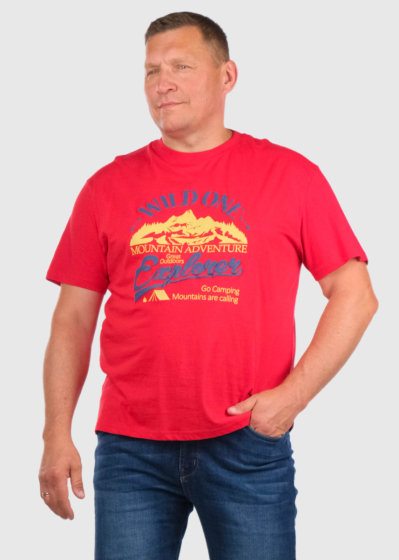 Arren Plus Size red men's t-shirt