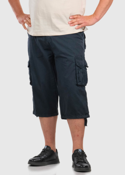 Arrow Plus Size dark blue shorts with patch pocket