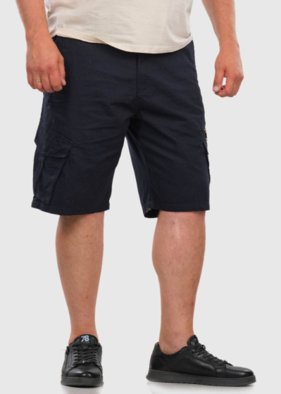 Arktos Plus Size dark blue shorts with patch pockets