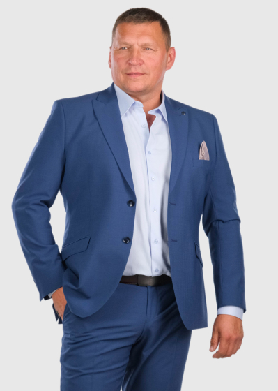 Akeno Lielo izmēru zils pieguļošs uzvalks ar vilnu