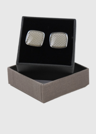 Silver-colored men's cufflinks