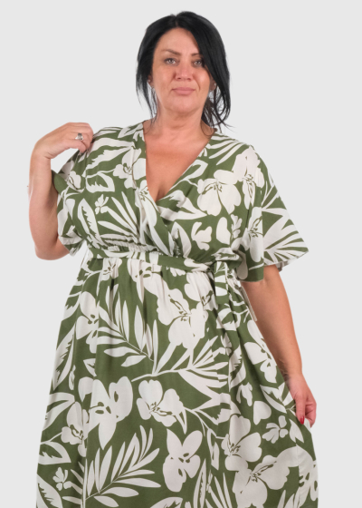 Brisa khaki printed dress