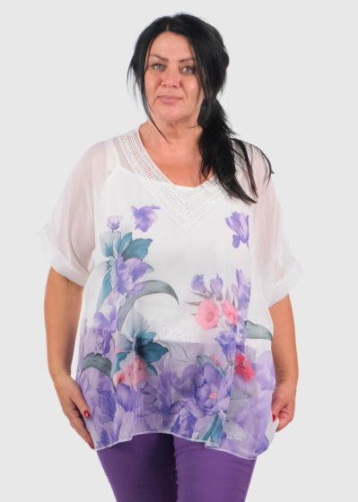 Amilia Plus Size floral printed blouse