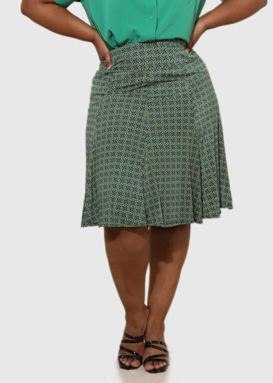 Carrie Plus Size green printed skirt