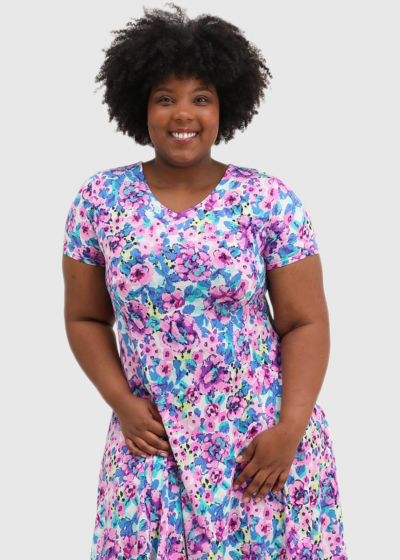 Chofa Plus Size short dress with print