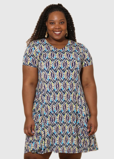Camilla Plus Size short dress with print