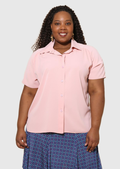 Armanda светло-розовая женская рубашка Большого Размера