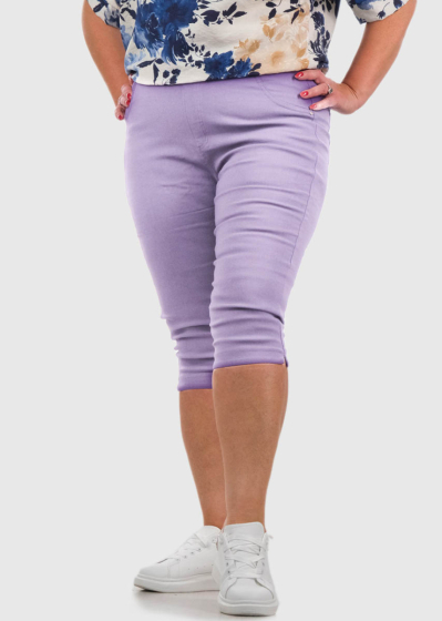 Ginevra Plus Size лиловые укороченные брюки