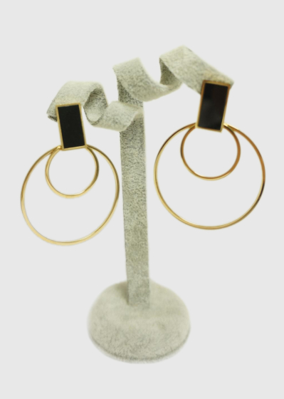 Candle gold-colored earrings
