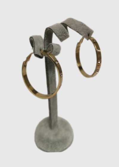 Claudia gold-colored earrings rings