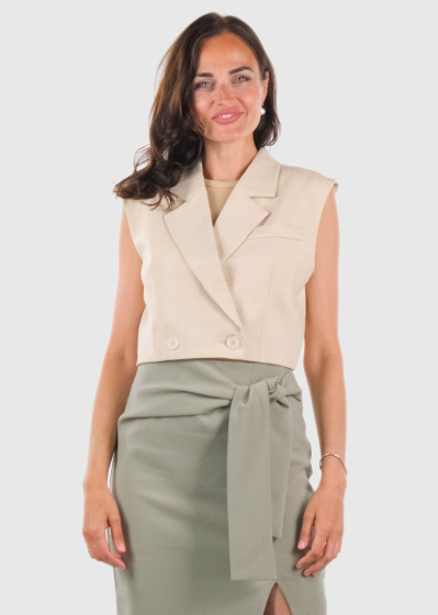 Avesta beige women's vest with buttons