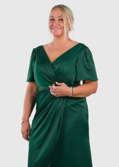 Anastasiia Plus Size green long evening dress