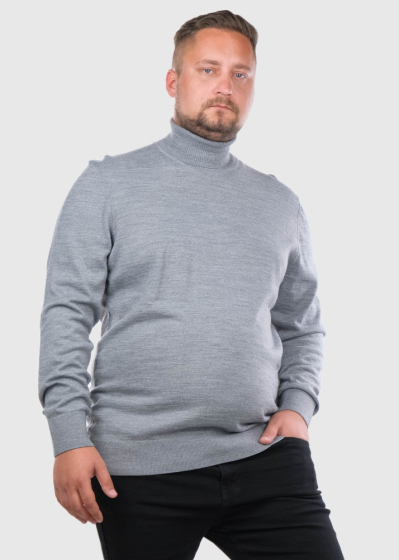 Consalvo Plus Size серый джемпер с высоким воротом