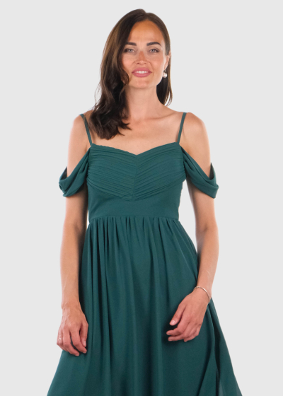 Bonnibel dark green short evening dress