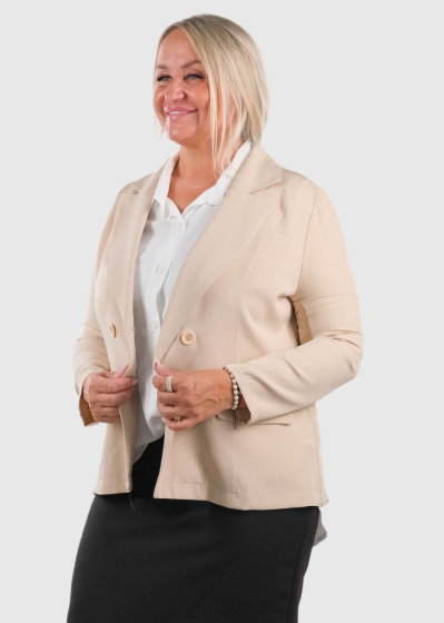 Julia Plus Size beige women's blazer