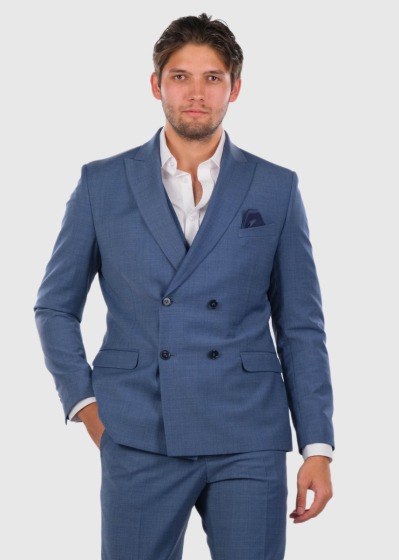 Danny Slim Fit blue woolen men's suit