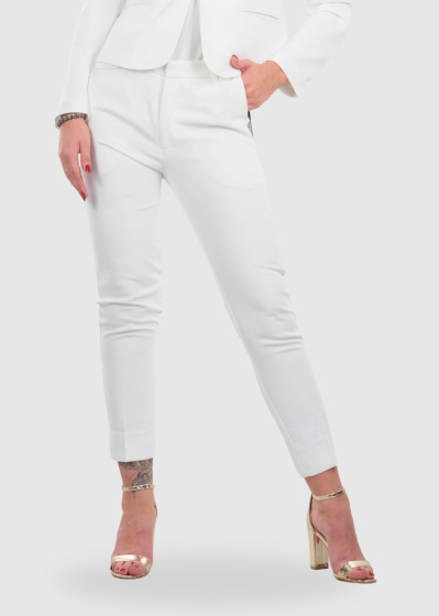 Delilaha white womens pants with pockets