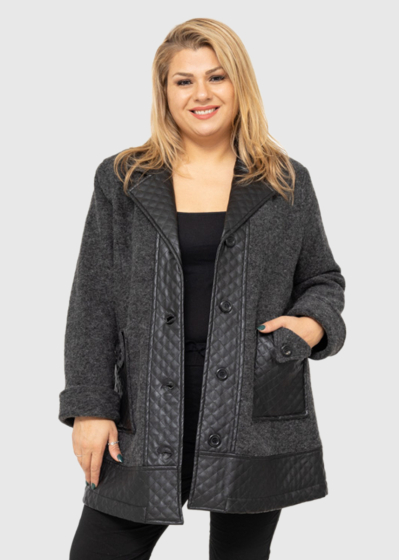 Dimitra Plus Size dark grey women's coat