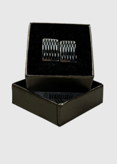 Silver-colored cufflinks