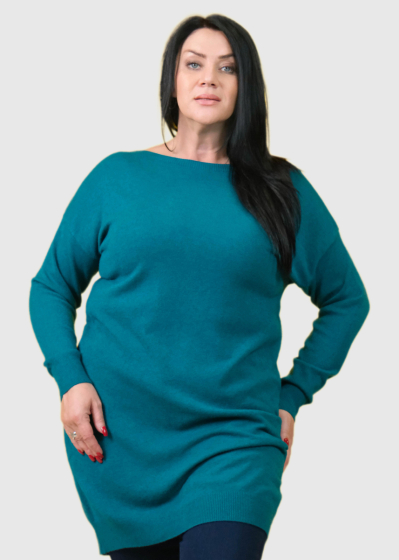 Delicia Plus Size blue sweater dress