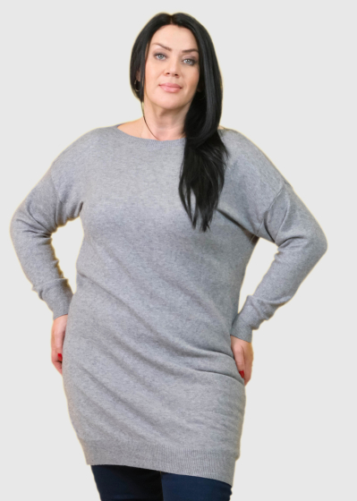 Delicia Plus Size grey sweater dress