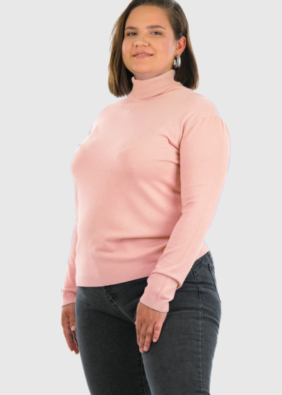 Eulalia Plus Size light pink women's turtleneck