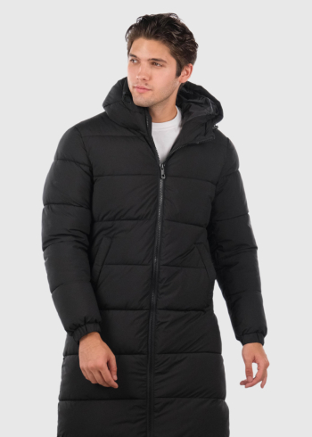 Chen black men's long jacket