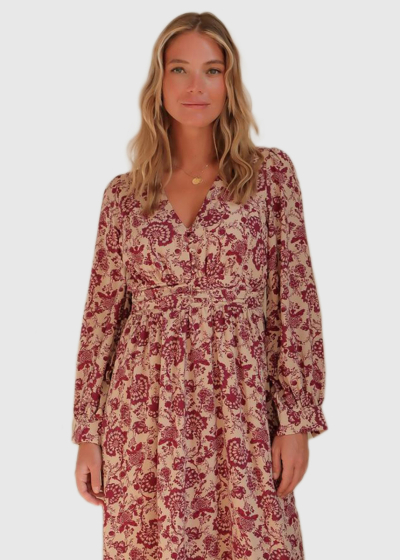 Esila long floral printed dress