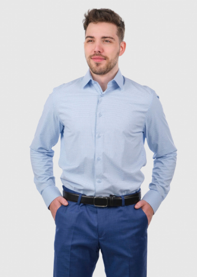 Slim Fit light blue long sleeve shirt