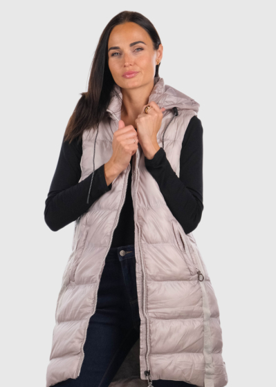 Emilianna grey women's long vest