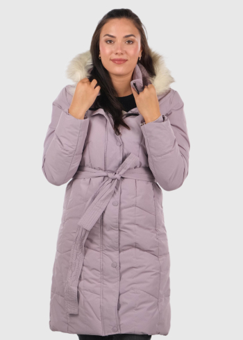 Emmanouela violeta sieviešu jaka ar jostu